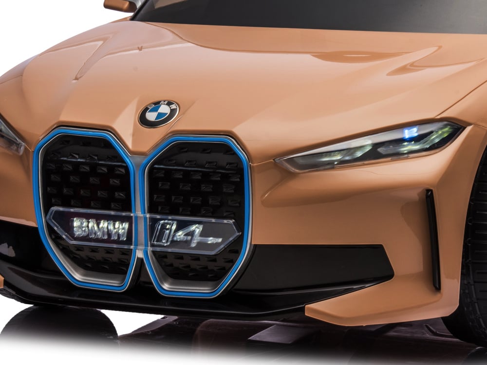 Licensed BMW i4 12V Kids Electric Car - Premium Sedan with Bluetooth & Dashboard Lighting (Bronze)