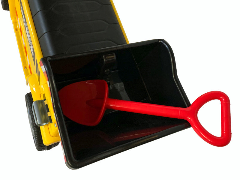 Construction Truck Push Car - With Working Dump Bed & Shovel (Yellow)
