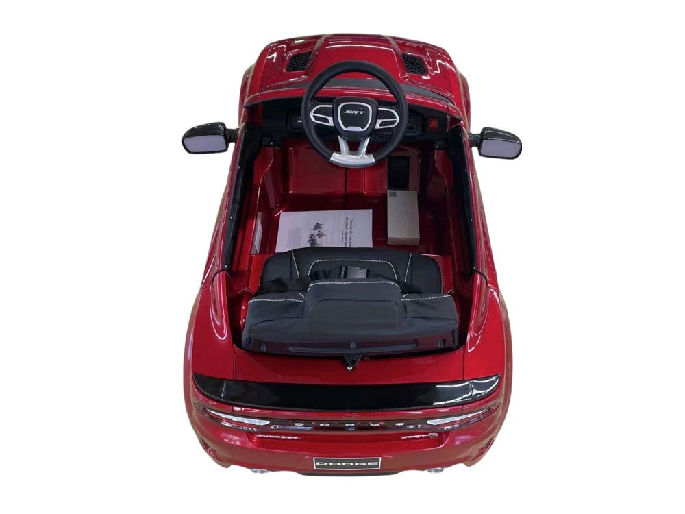 Dodge Charger SRT 12V Kids Electric Car - Muscle Car with Black Rims (Red)