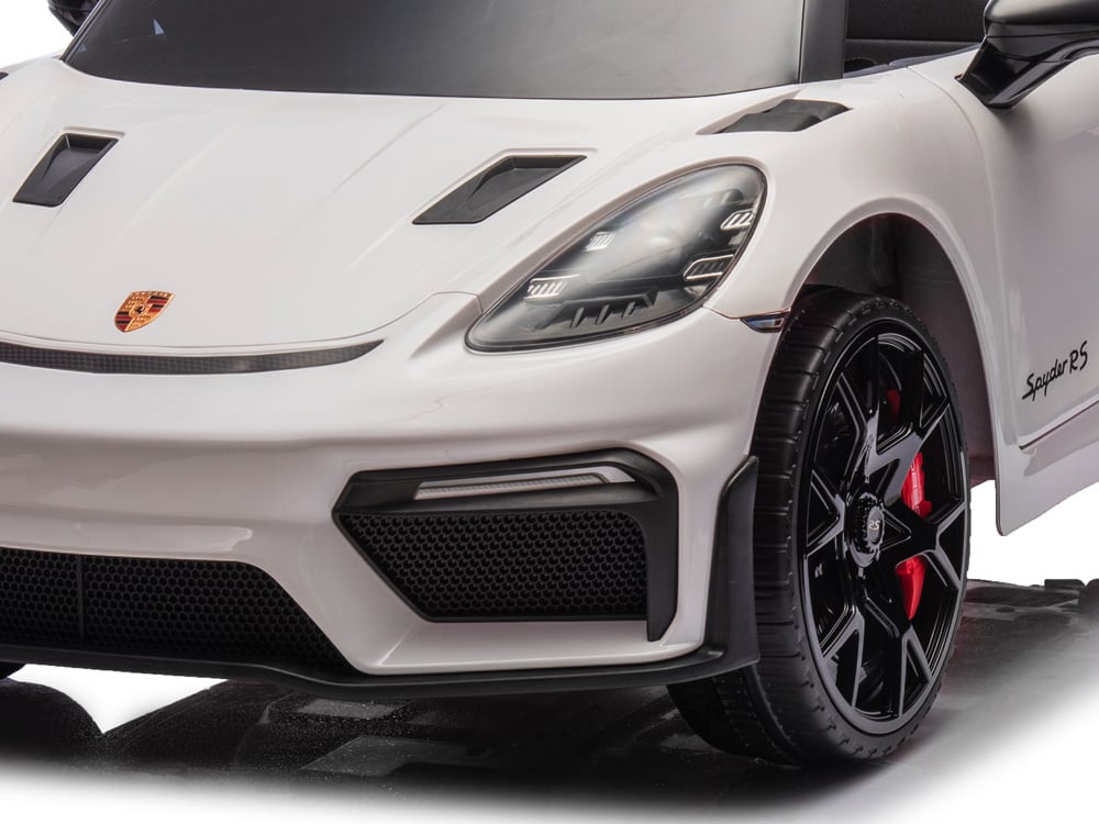 Licensed Porsche Spyder RS 12V Kids Electric Car with Lithium Battery (White)