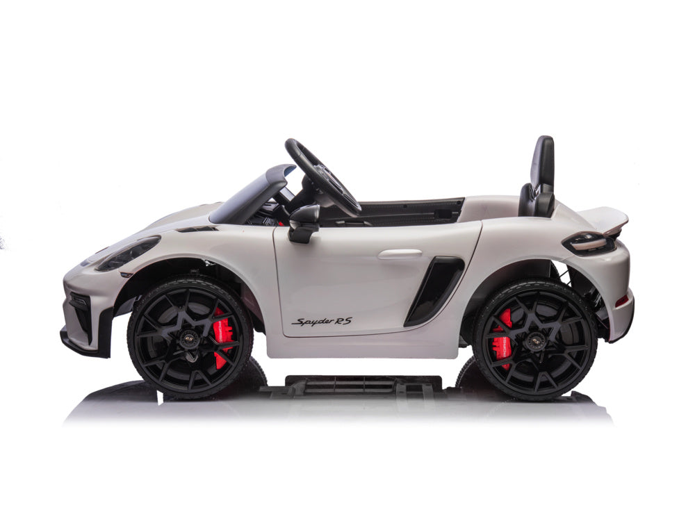 Licensed Porsche Spyder RS 12V Kids Electric Car with Lithium Battery (White)