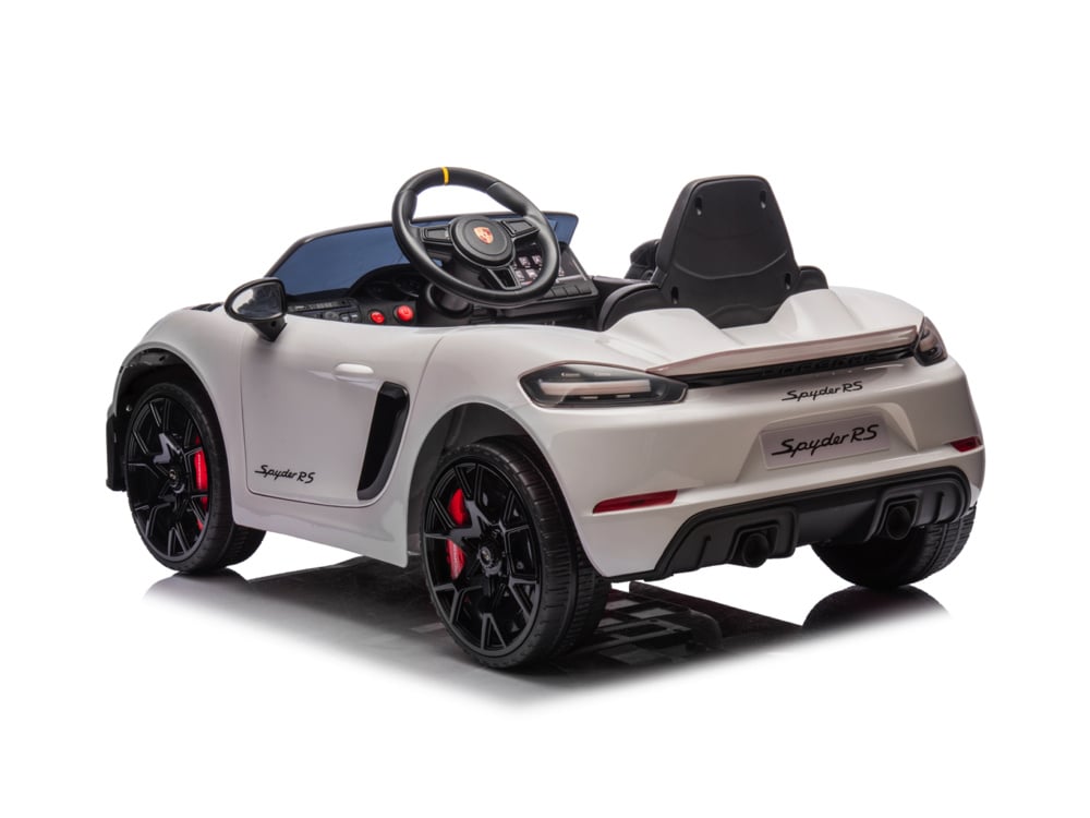 Licensed Porsche Spyder RS 12V Kids Electric Car with Lithium Battery (White)