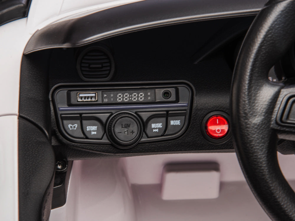 Licensed Porsche Spyder RS 12V Kids Electric Car with Lithium Battery (White)