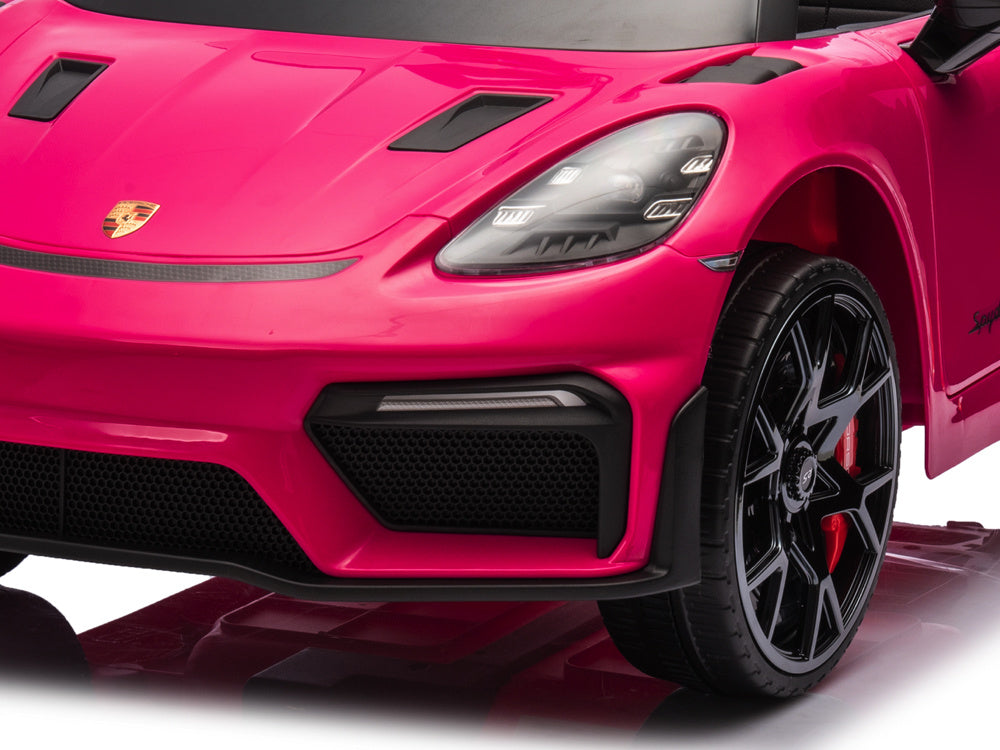 Licensed Porsche Spyder RS 12V Kids Electric Car - Sports Car with Lithium Battery (Pink)