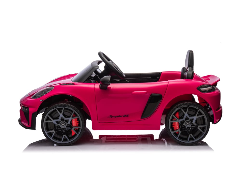 Licensed Porsche Spyder RS 12V Kids Electric Car - Sports Car with Lithium Battery (Pink)