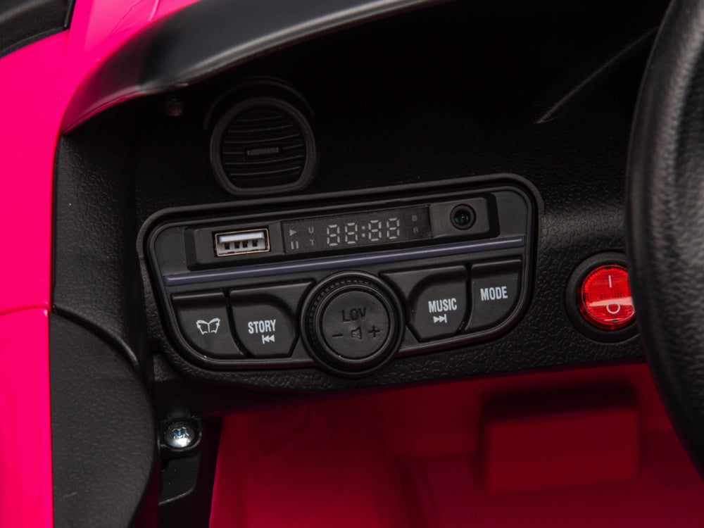 Licensed Porsche Spyder RS 12V Kids Electric Car - Sports Car with Lithium Battery (Pink)