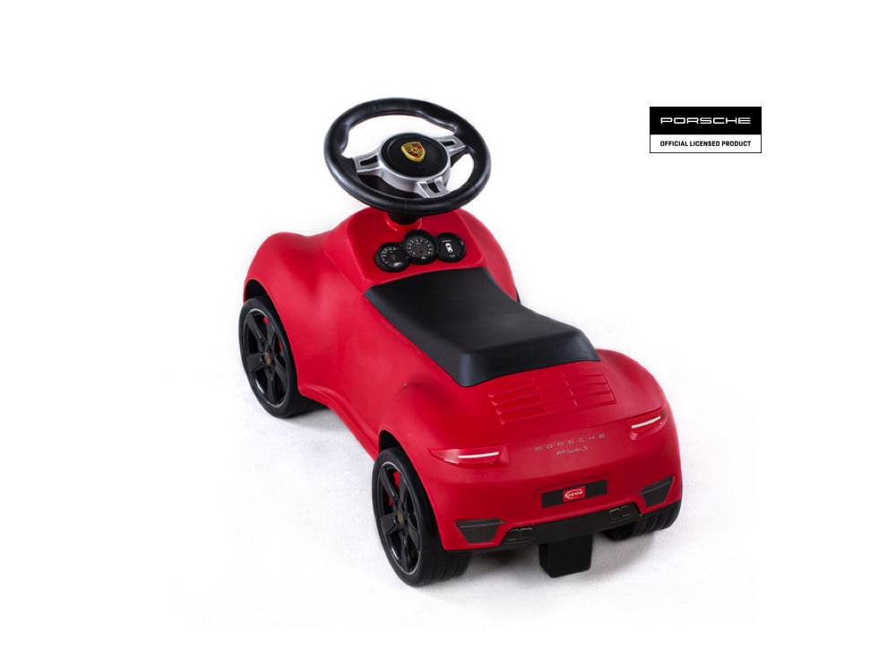 Licensed Porsche 911 Push Car - Ride-On Toy with Leather Seat