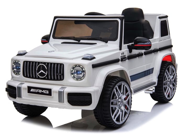 Licensed Mercedes-Benz G63 12V Kids Electric Car - Compact SUV with High-Gloss Finish (White)