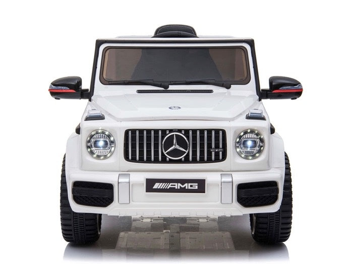 Licensed Mercedes-Benz G63 12V Kids Electric Car - Compact SUV with High-Gloss Finish (White)