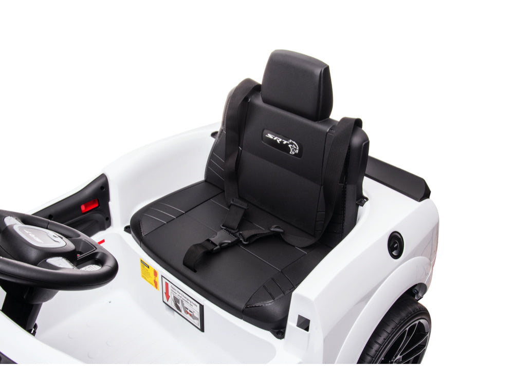 Dodge Challenger SRT 12V Kids Electric Car - Muscle Car with Remote Control (White)