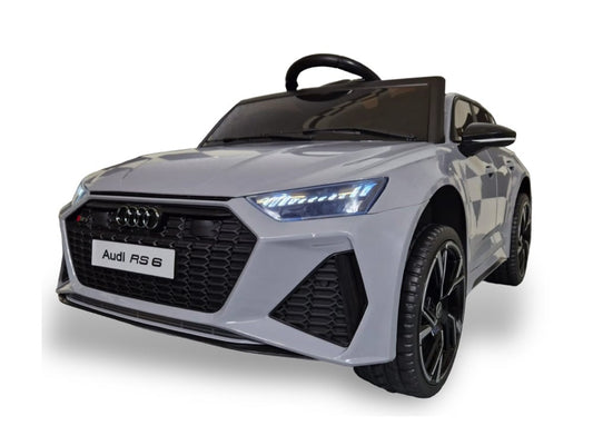 Licensed Audi RS6 12V Kids Electric Car - Sports Wagon with Bluetooth (Grey)