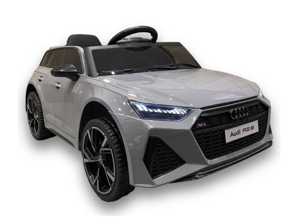 Licensed Audi RS6 12V Kids Electric Car - Sports Wagon with Bluetooth (Grey)