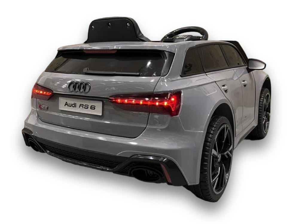 Licensed Audi RS6 12V Kids Electric Car - Sports Wagon with Bluetooth (Grey)