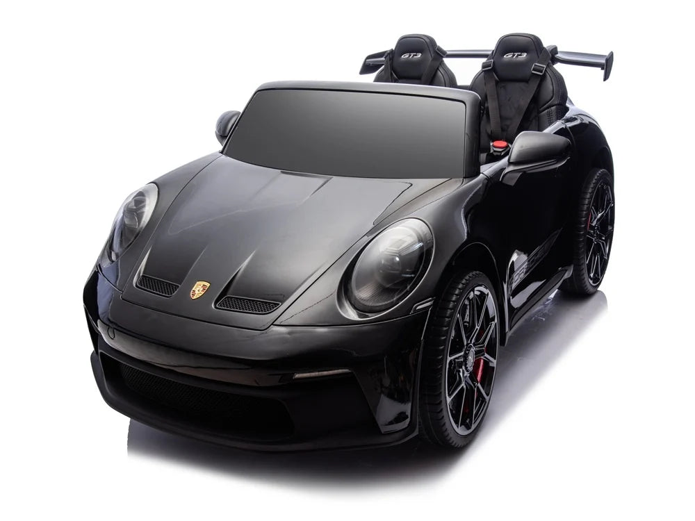 Licensed Porsche 911 GT3 24V Pro Variant Kids Car - 2-Seater with Real Air Tires (Black)