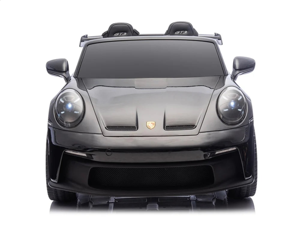 Licensed Porsche 911 GT3 24V Pro Variant Kids Car - 2-Seater with Real Air Tires (Black)