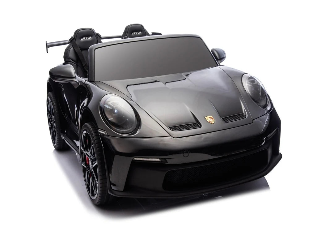 Licensed Porsche 911 GT3 24V Pro Variant Kids Car - 2-Seater with Real Air Tires (Black)