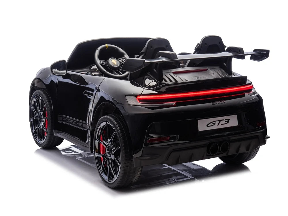 Licensed Porsche 911 GT3 24V Pro Variant Kids Car - 2-Seater with Real Air Tires (Black)