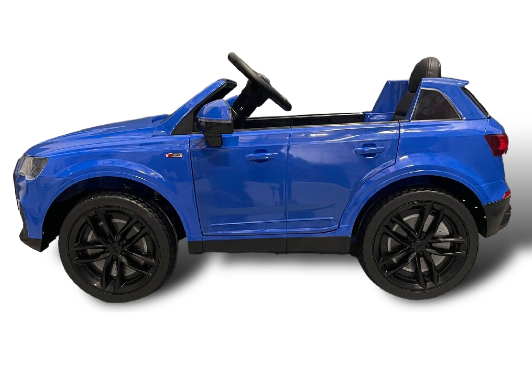 Licensed Audi Q7 12V Kids Electric SUV with Rubber Tires (Blue)