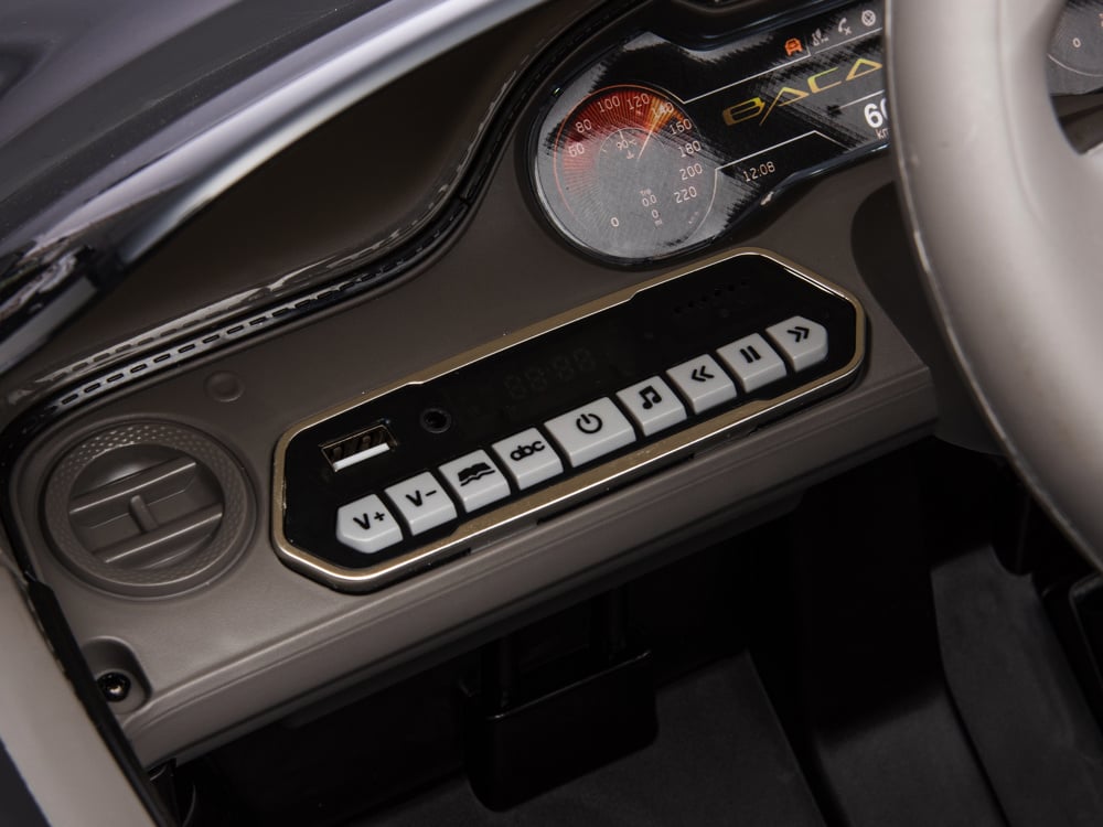 Licensed Bentley Bacalar 12V Kids Electric Car - 4WD Luxury Convertible (Black)