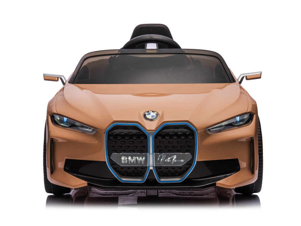 Licensed BMW i4 12V Kids Electric Car - Premium Sedan with Bluetooth & Dashboard Lighting (Bronze)