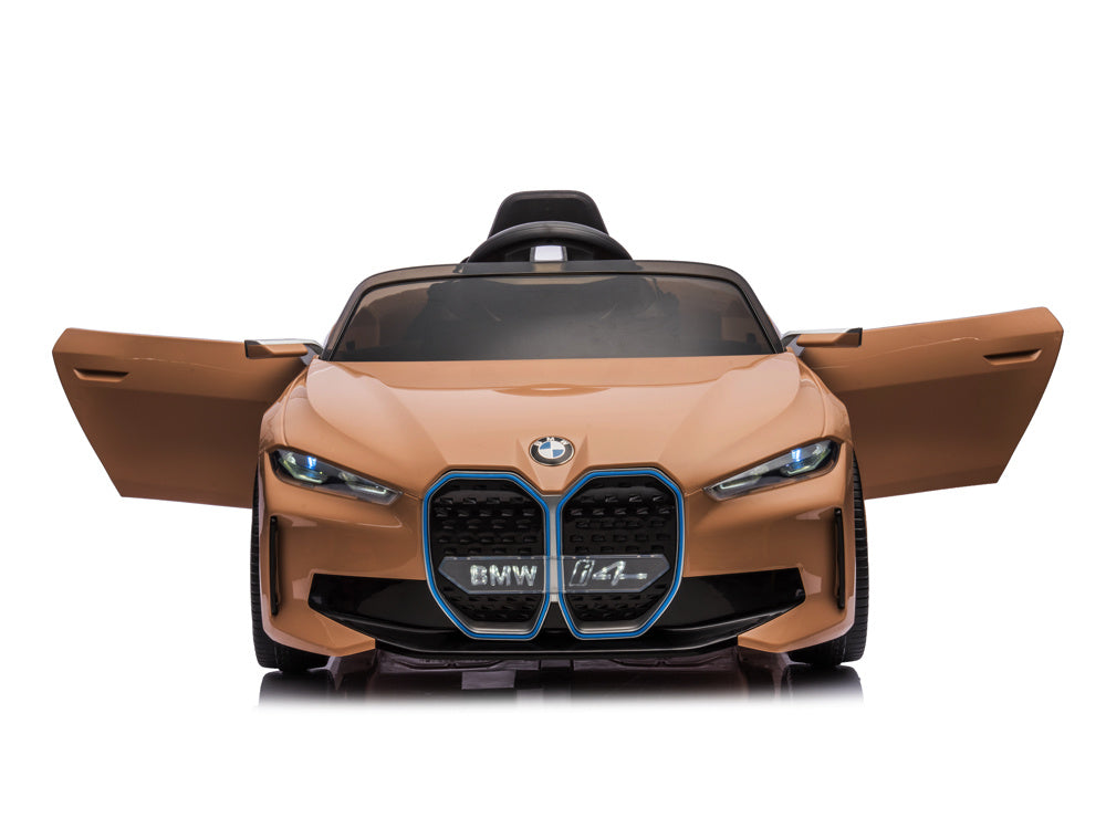 Licensed BMW i4 12V Kids Electric Car - Premium Sedan with Bluetooth & Dashboard Lighting (Bronze)