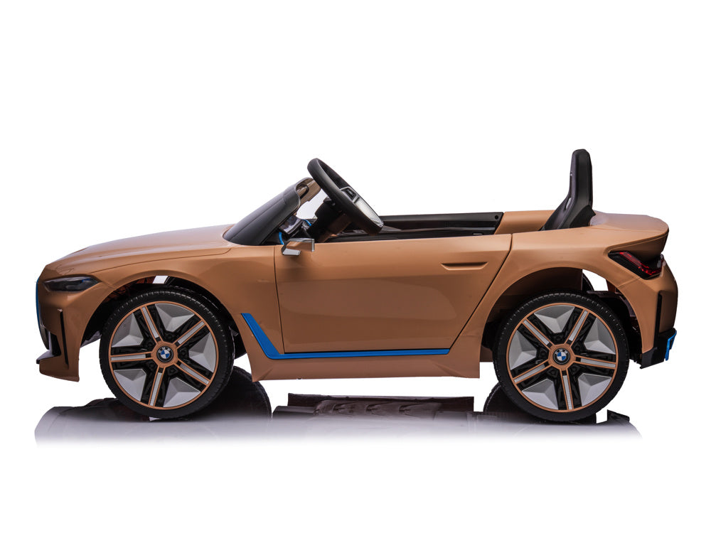 Licensed BMW i4 12V Kids Electric Car - Premium Sedan with Bluetooth & Dashboard Lighting (Bronze)
