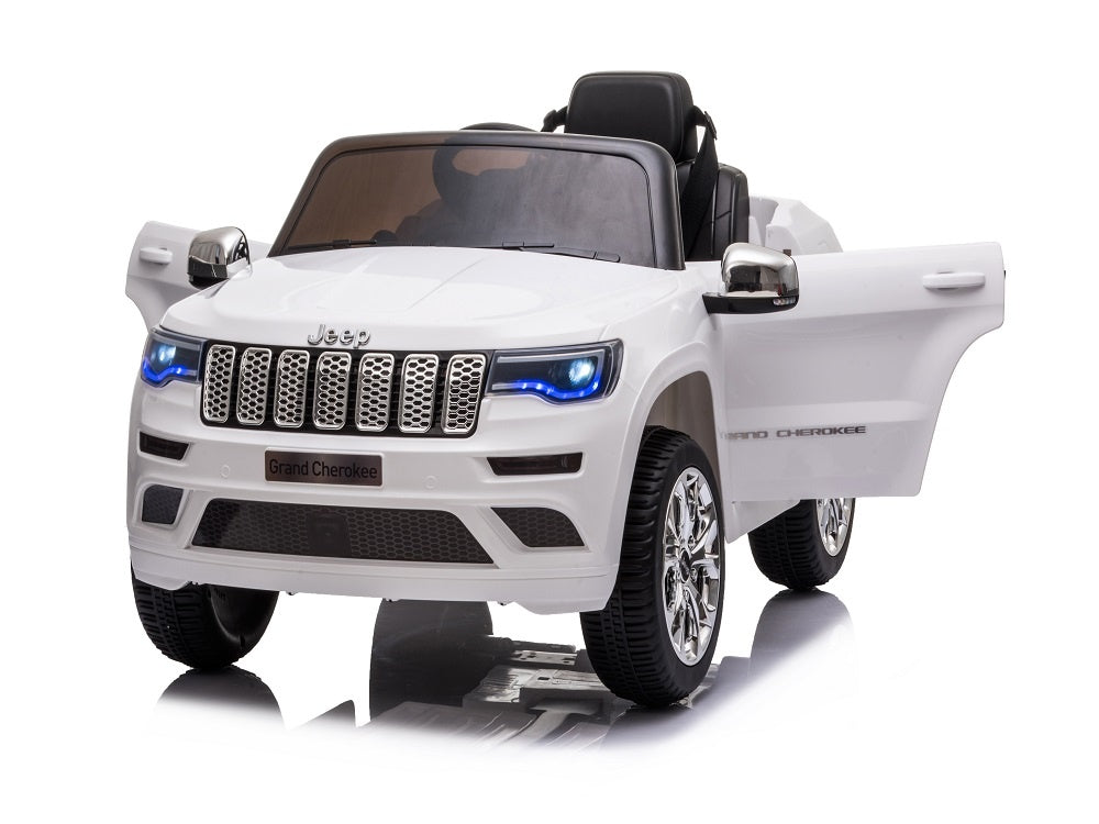 Jeep Grand Cherokee 12V Electric Kids Ride On Car - Leather Seat & Rubber Tires