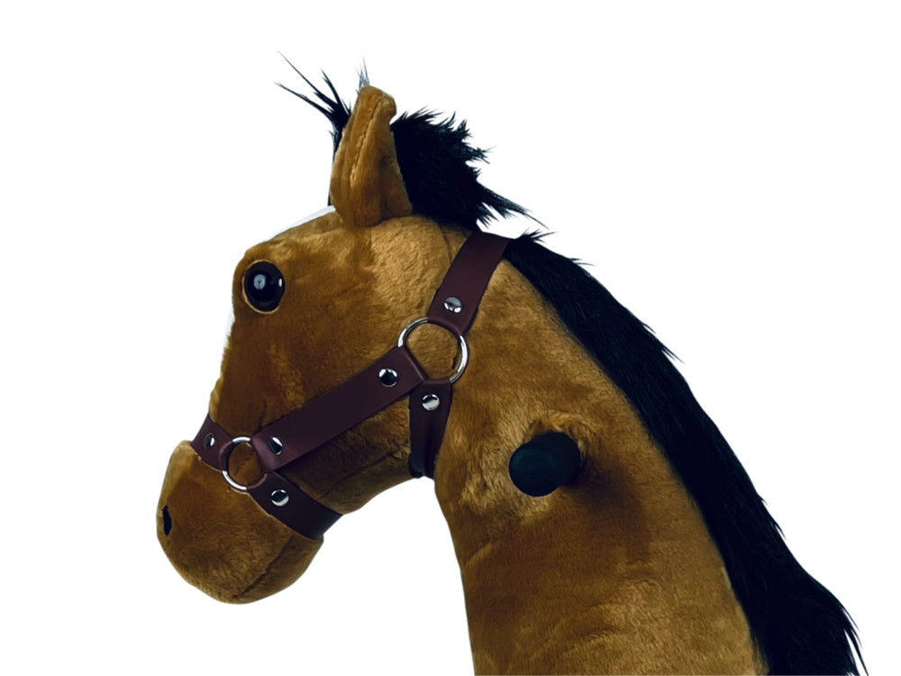 MY PONY Ride-On Horse Toy - Galloping Action for Kids Ages 3-6 (Small Brown/White)