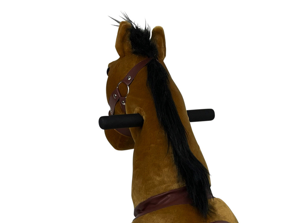 MY PONY Ride-On Horse Toy - Galloping Action for Kids Ages 3-6 (Small Brown/White)