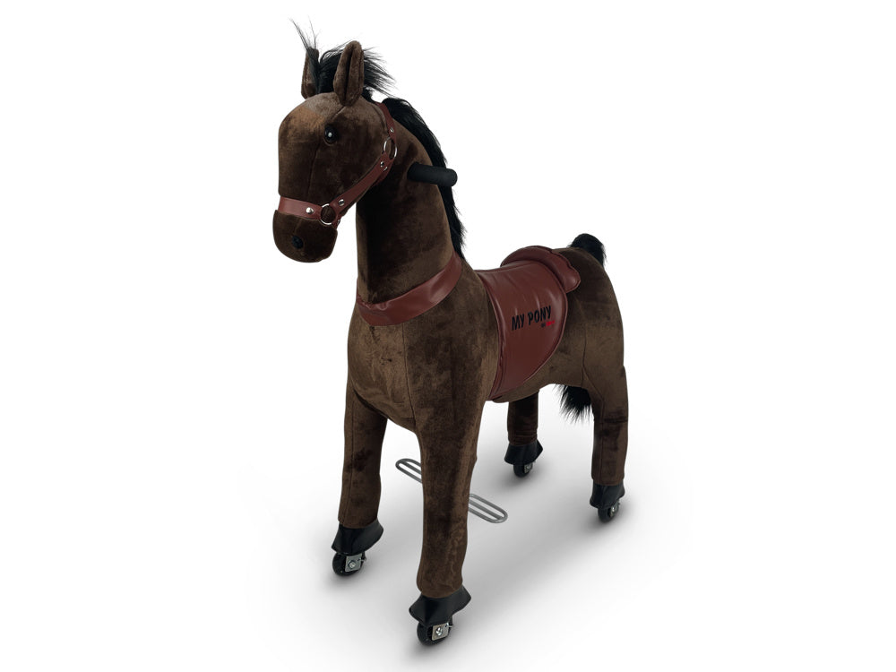 MY PONY Ride-On Horse Toy - Galloping Action for Kids Ages 3-6 (Small Beige)