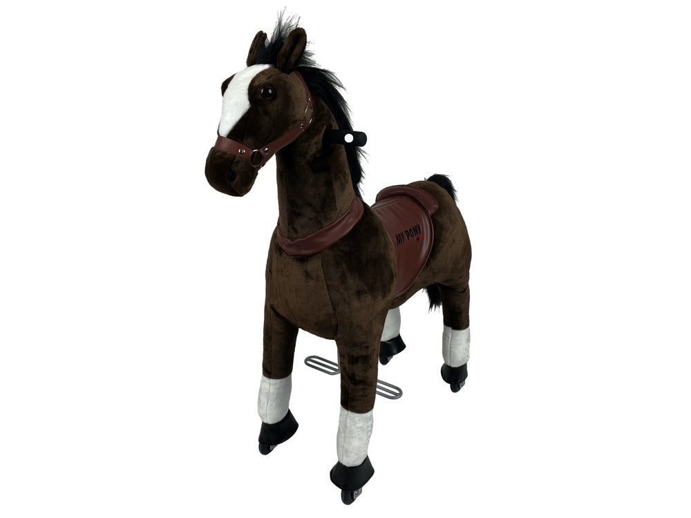 MY PONY Ride-On Horse Toy - Galloping Action for Ages 8+ (Large Brown)