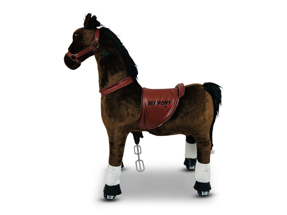 MY PONY Ride-On Horse Toy - Galloping Action for Ages 8+ (Large Brown)