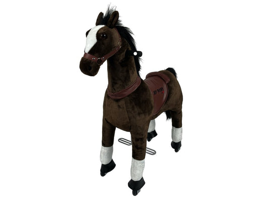 MY PONY Ride-On Horse Toy - Galloping Action for Kids Ages 4-10 (Medium Brown)