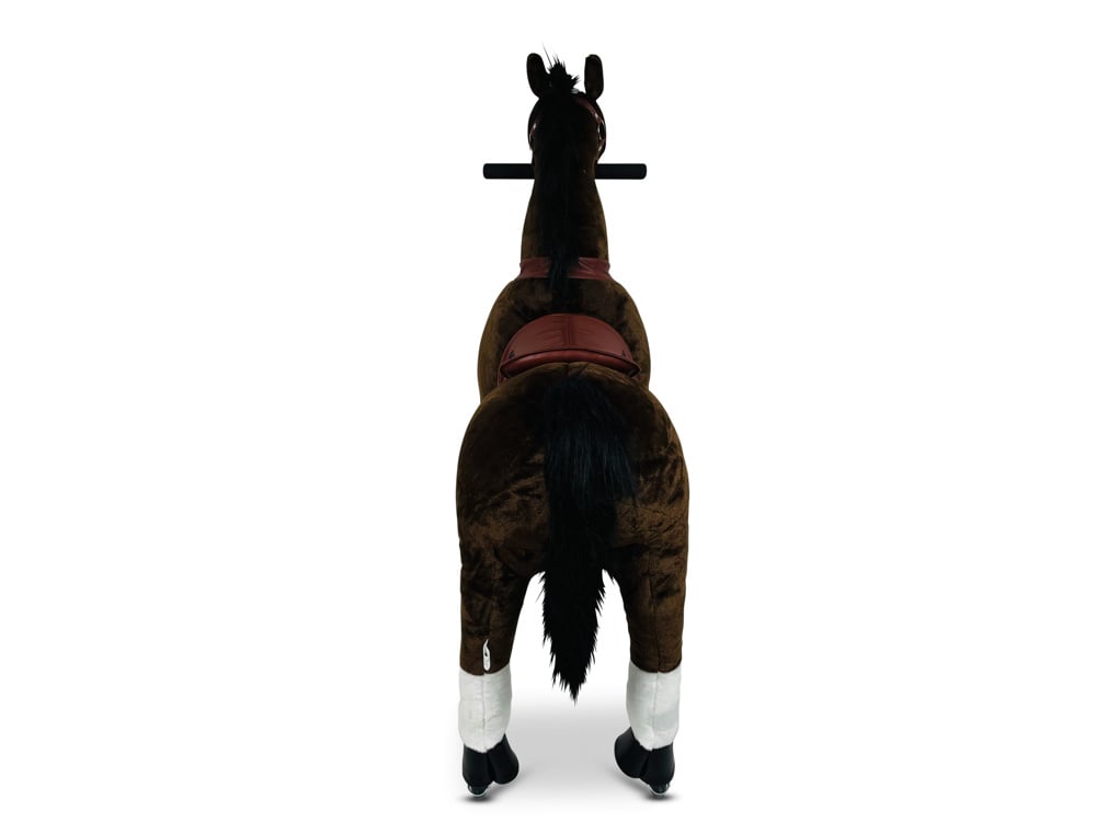 MY PONY Ride-On Horse Toy - Galloping Action for Kids Ages 3-6 (Small Brown)