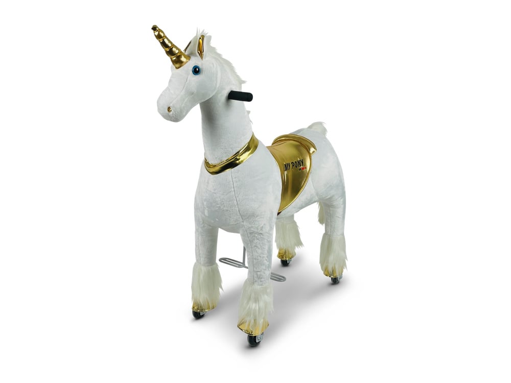 MY PONY Ride-On Unicorn Toy - Galloping Action for Kids Ages 3-6 (Small Pink)