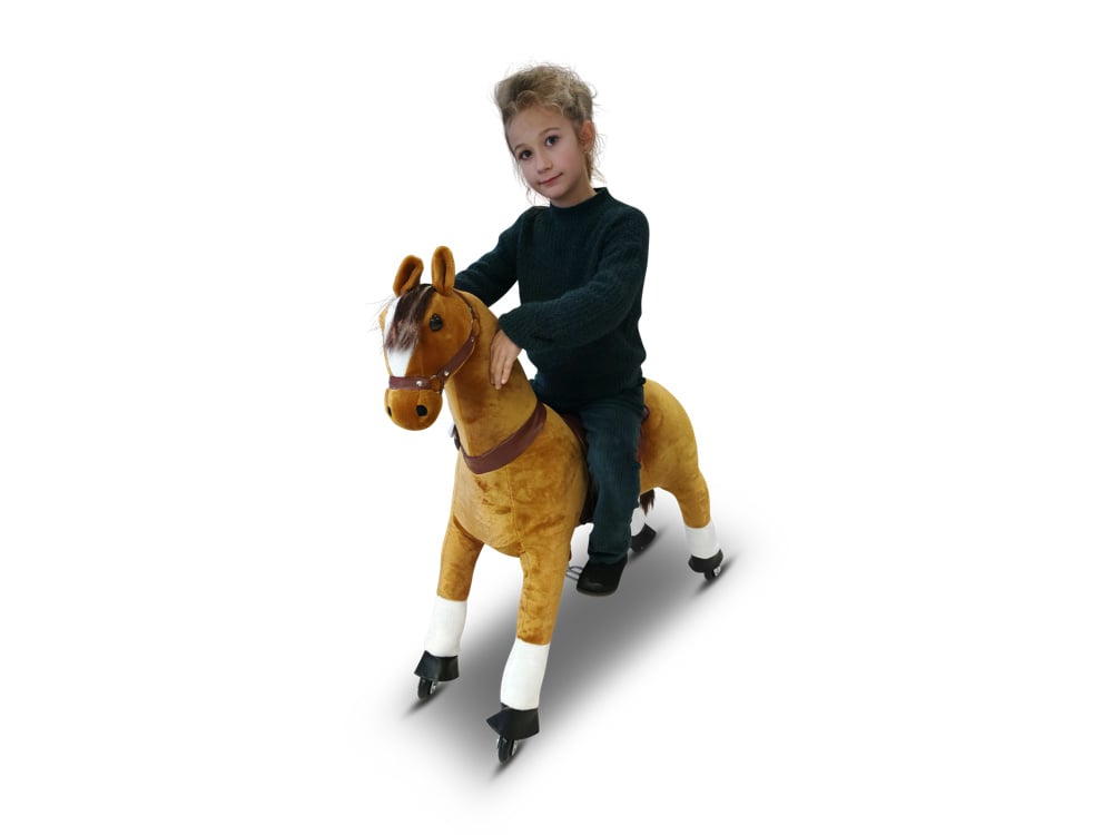 MY PONY Ride-On Horse Toy - Galloping Action for Kids Ages 3-6 (Small White/Black)