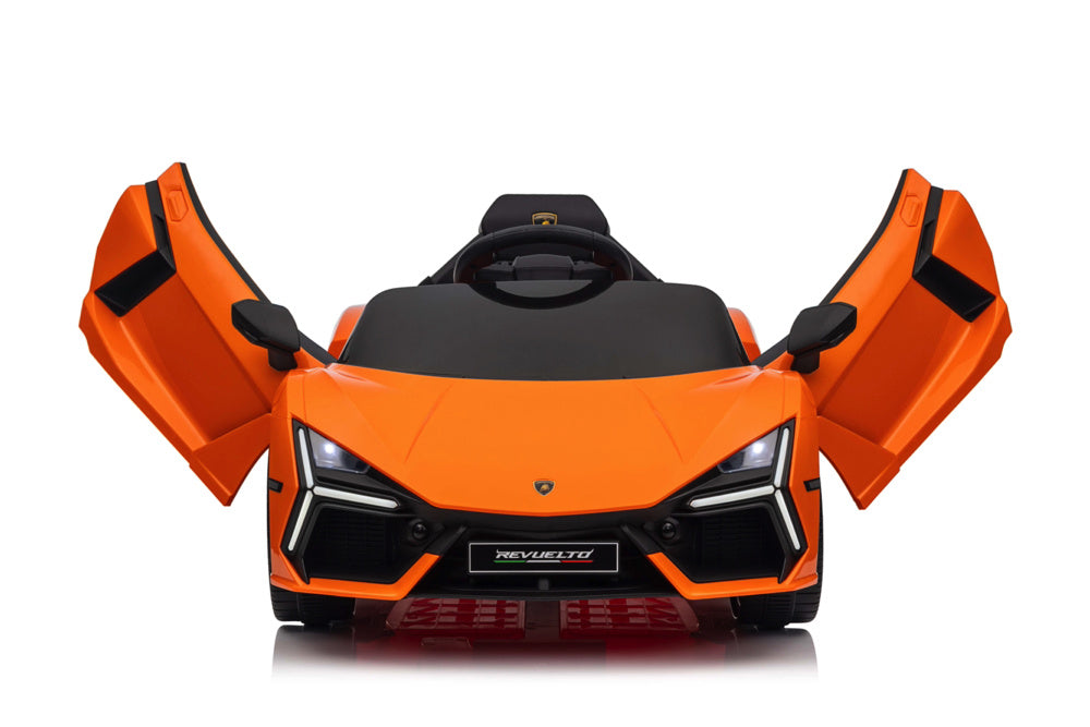 Licensed Lamborghini Revuelto 12V Kids Electric Car with EVA Tires (Orange)