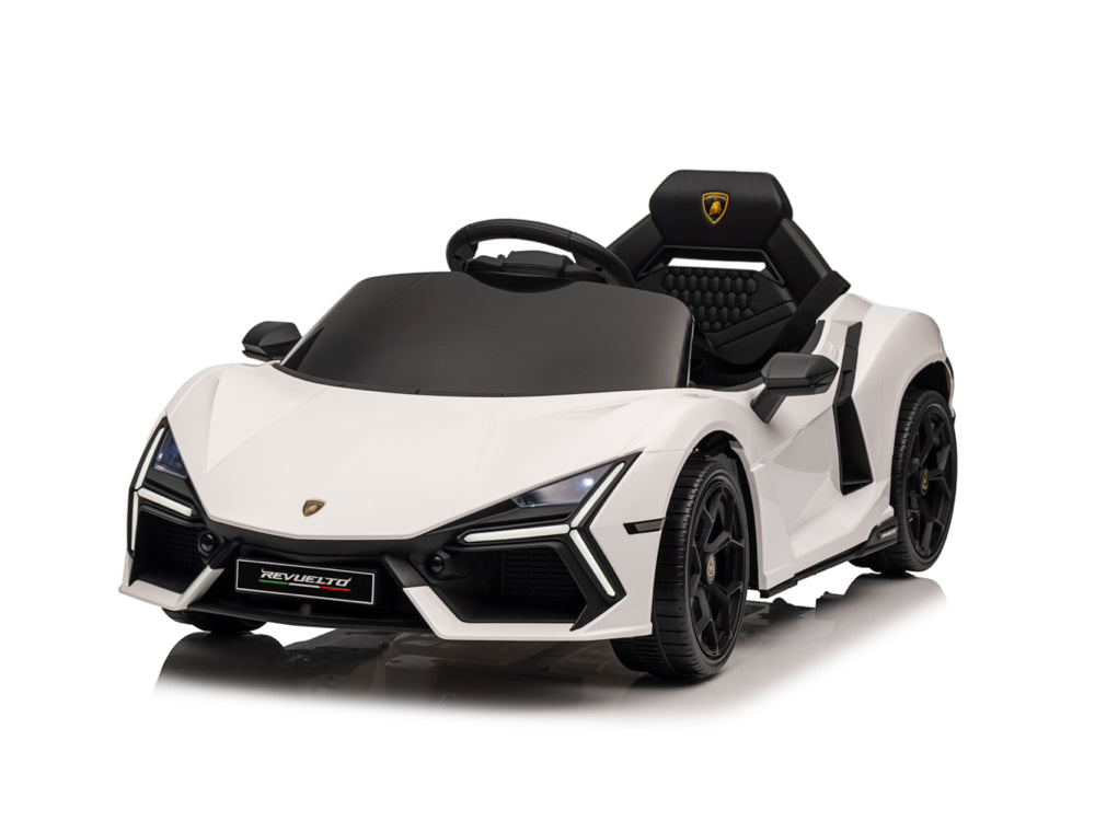 Licensed Lamborghini Revuelto 12V Kids Electric Car with EVA Tires (White)