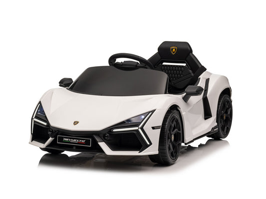 Licensed Lamborghini Revuelto 12V Kids Electric Car with EVA Tires (White)