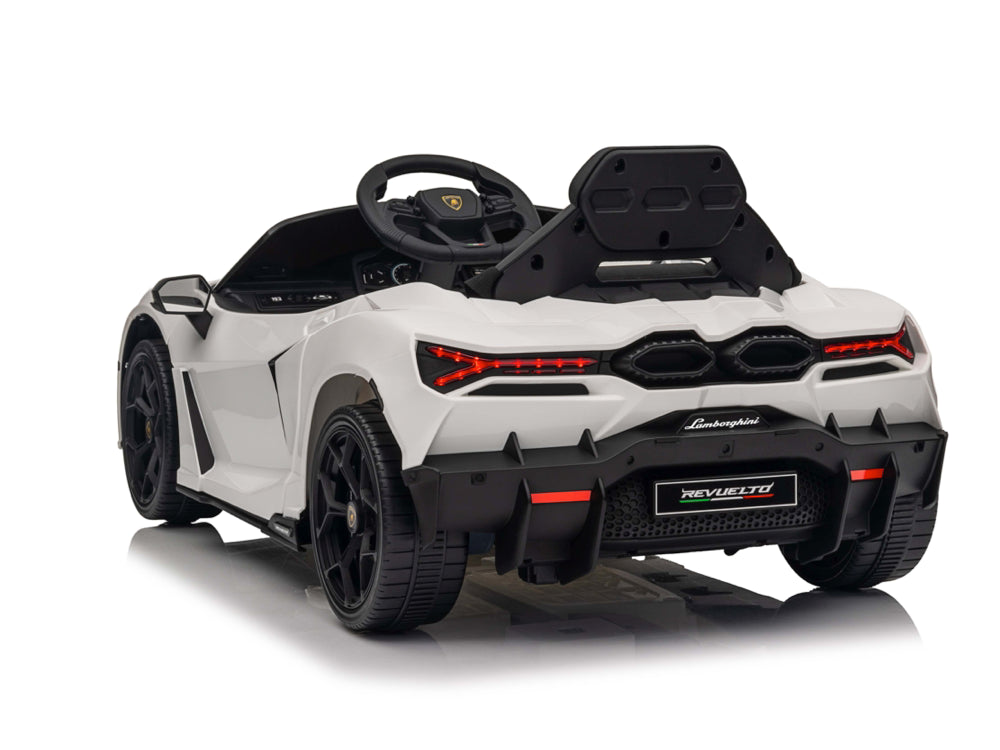 Licensed Lamborghini Revuelto 12V Kids Electric Car with EVA Tires (White)