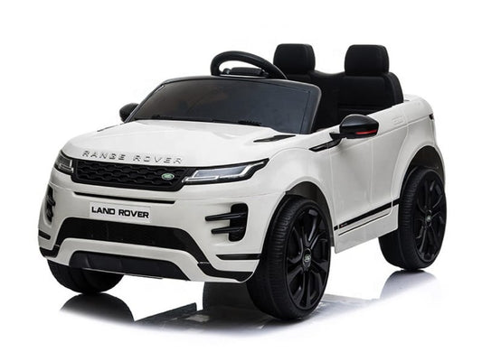 Licensed Land Rover Range Rover Evoque 12V Kids Electric Car - Compact SUV with Key Start (White)