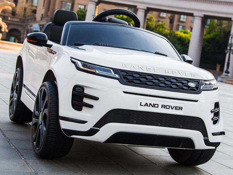Licensed Land Rover Range Rover Evoque 12V Kids Electric Car - Compact SUV with Key Start (White)