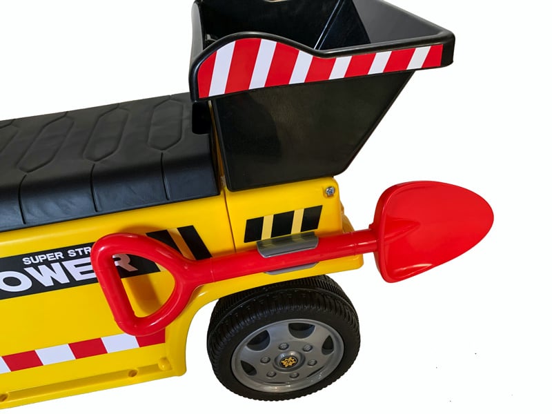 Construction Truck Push Car - With Working Dump Bed & Shovel (Yellow)