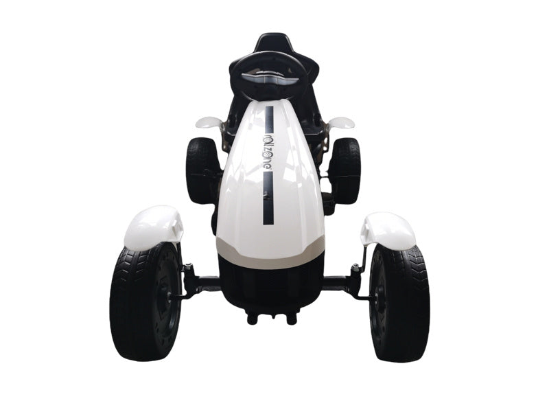 Pedal Go-Kart for Kids - Chain Drive with Hand Brake & Freewheel (White)