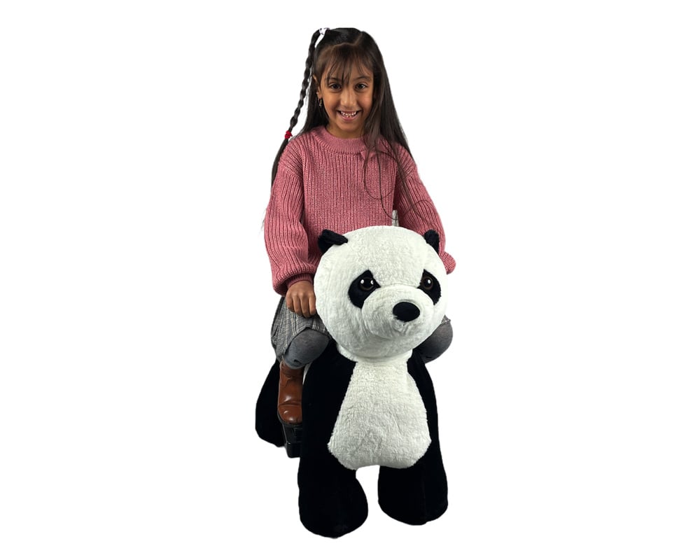 PetRide Electric Ride-On Panda - Forward & Reverse Motorized Animal Toy