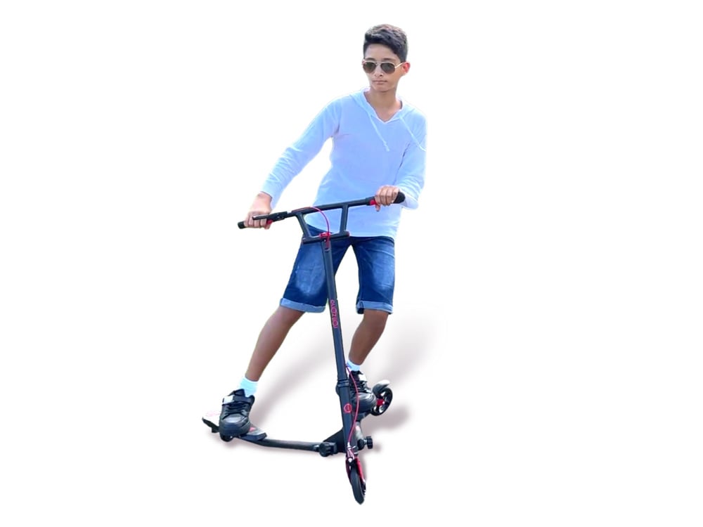 Wiggler 3-Wheel Stunt Scooter - Foldable Wiggle Scooter (Black)