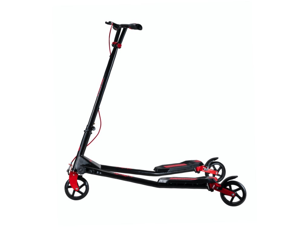 Wiggler 3-Wheel Stunt Scooter - Foldable Wiggle Scooter (Black)