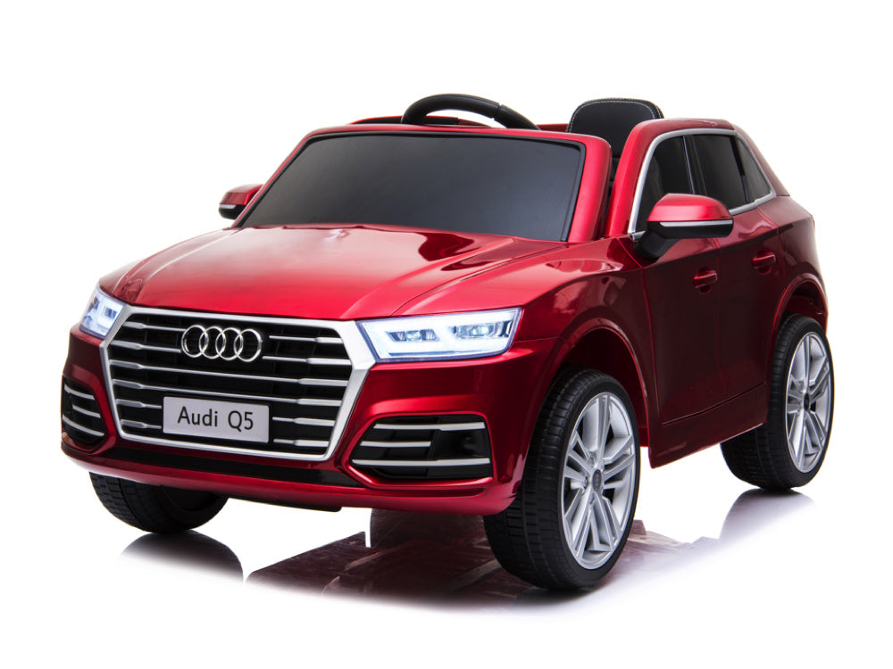 Licensed Audi Q5 12V Kids Electric Car - Compact SUV with Pull Handle & Wheels (Red)