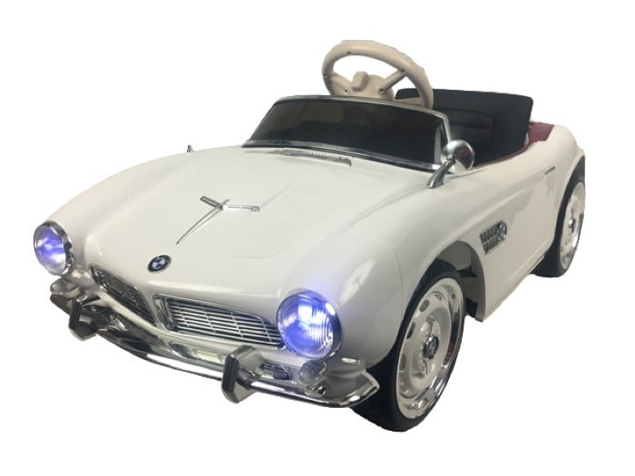 Licensed BMW 507 Classic 12V Kids Electric Car - Vintage Roadster with Pull Handle