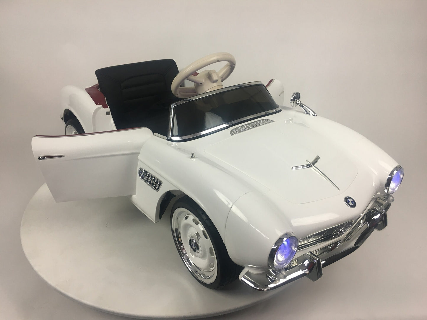Licensed BMW 507 Classic 12V Kids Electric Car - Vintage Roadster with Pull Handle